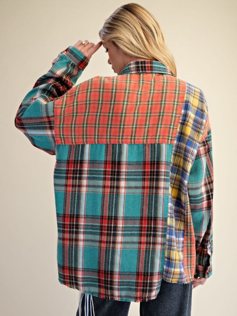 NWT Super Soft Easel Mixed Button Down Shirt - Picture 2 of 16